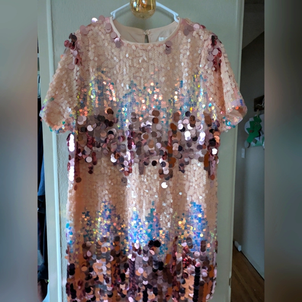 Large pink party dress